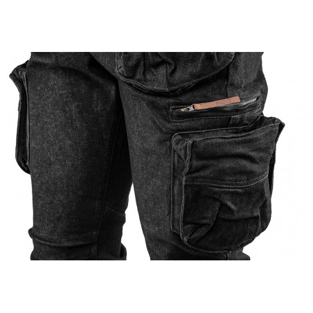 Spodnie robocze 5-kieszeniowe DENIM, czarne, rozmiar S