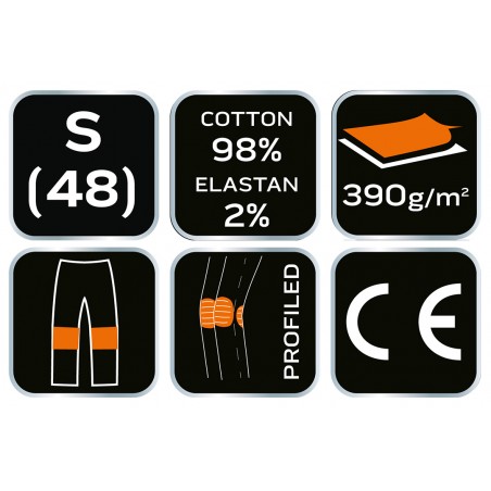 Spodnie robocze DENIM, czarne, rozmiar S