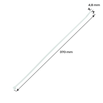 Opaski zaciskowe 4.8 x 370 mm, 75 szt., białe