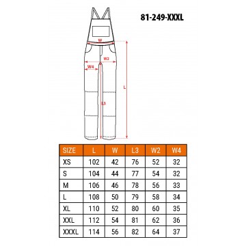 Ogrodniczki robocze Premium PRO, rozmiar XXL