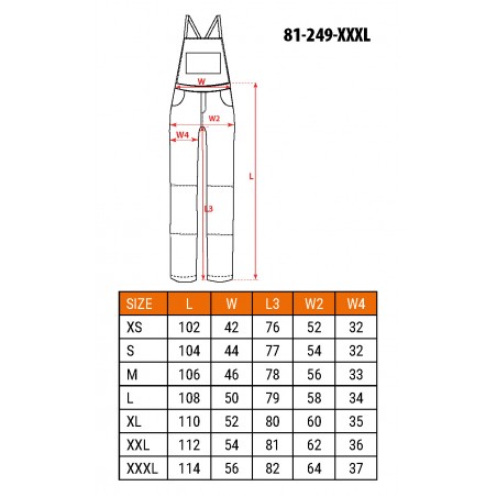 Ogrodniczki robocze Premium PRO, rozmiar XXL