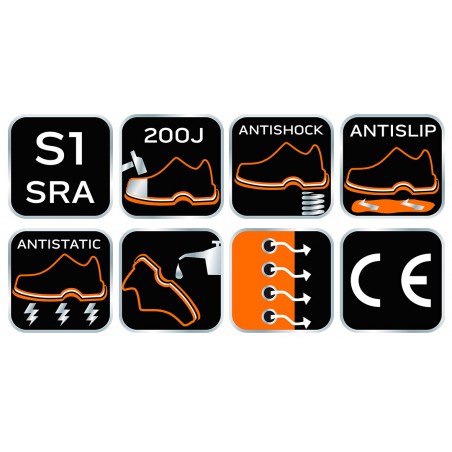 Sandały robocze S1 SRA, kompozytowy podnosek, rozmiar 43