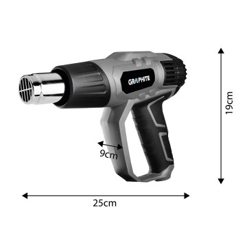 Opalarka 2000W, zakres temperatur:I: 50ºC, II: 50-550ºC, III: 50-550ºC,walizka