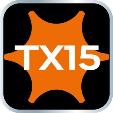 Końcówka TORX TX15 na nasadce 1/4, krótka, 37 mm