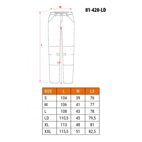 Spodnie robocze BASIC, rozmiar LD/54