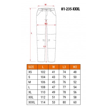 Spodnie robocze Motosynteza, 100% bawełna rip stop, rozmiar XXXL