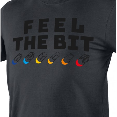 T-shirt z nadrukiem, FEEL THE BIT, rozmiar XXXL