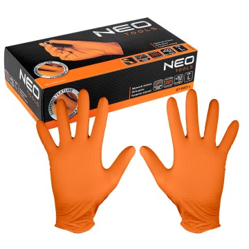 Rękawiczki nitrylowe, pomarańczowe, 50 sztuk, rozmiar L