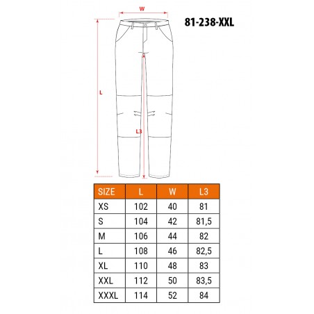 Spodnie robocze HD Slim, pasek, rozmiar XXL