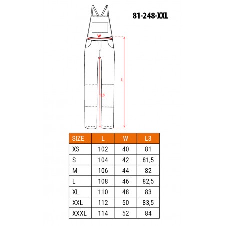 Ogrodniczki robocze HD Slim, rozmiar XXL