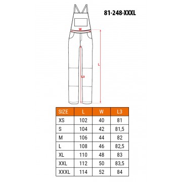 Ogrodniczki robocze HD Slim, rozmiar XXXL