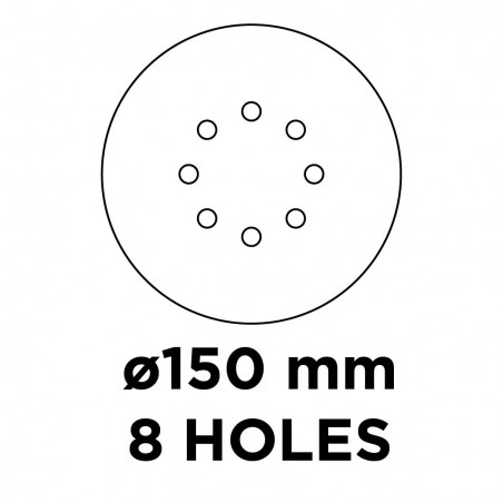 Krążki ścierne 150 mm, K60, 5 szt., z 8 otworami, 65mm