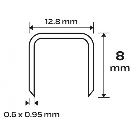 Zszywki galwanizowane do zszywacza pneumatycznego 14-572, GA21, Typ 80 380, długość 8 mm, 4000 s