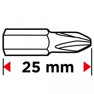 Końcówki wkrętakowe PZ2 x 25 mm, 100 szt.