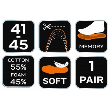 Wkładki do butów Memory - rozmiar 41-45