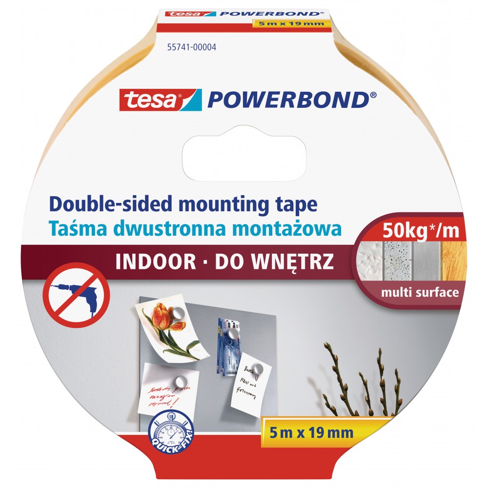 TAŚMA MONTAŻOWA POWERBOND PRZEZROCZYSTA DO WNĘTRZ 5M:19MM