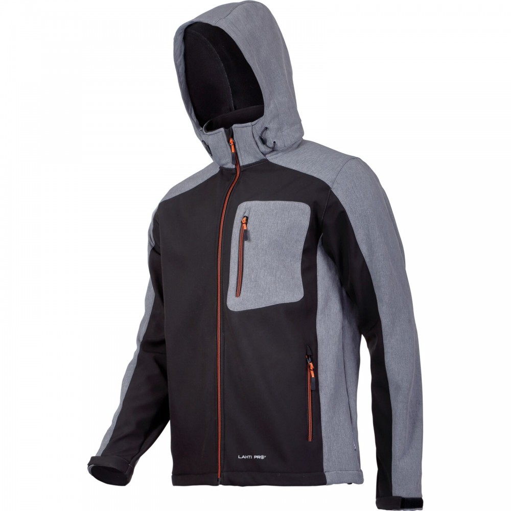 KURTKA SOFTSHELL Z KAPT. CZAR.-SZAR.-POM., L, CE, LAHTI