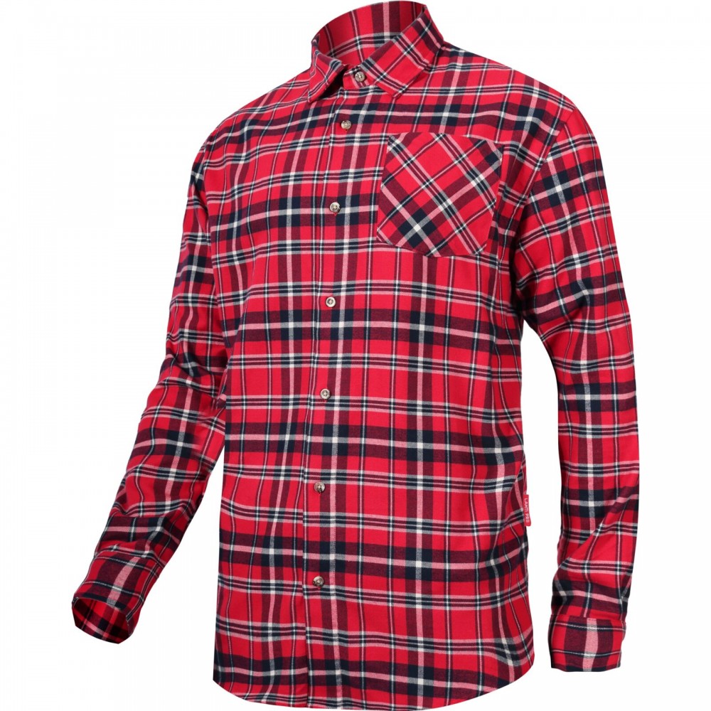 KOSZULA FLANELOWA CZERW-GRANAT., 170G/M2, L, CE, LAHTI